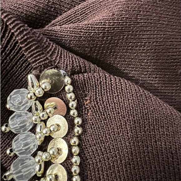 Joseph A. Sweater with Beads Crystals and Sequins on Front Neckline Size Medium - Picture 6 of 6
